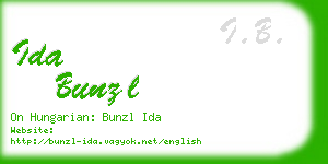 ida bunzl business card